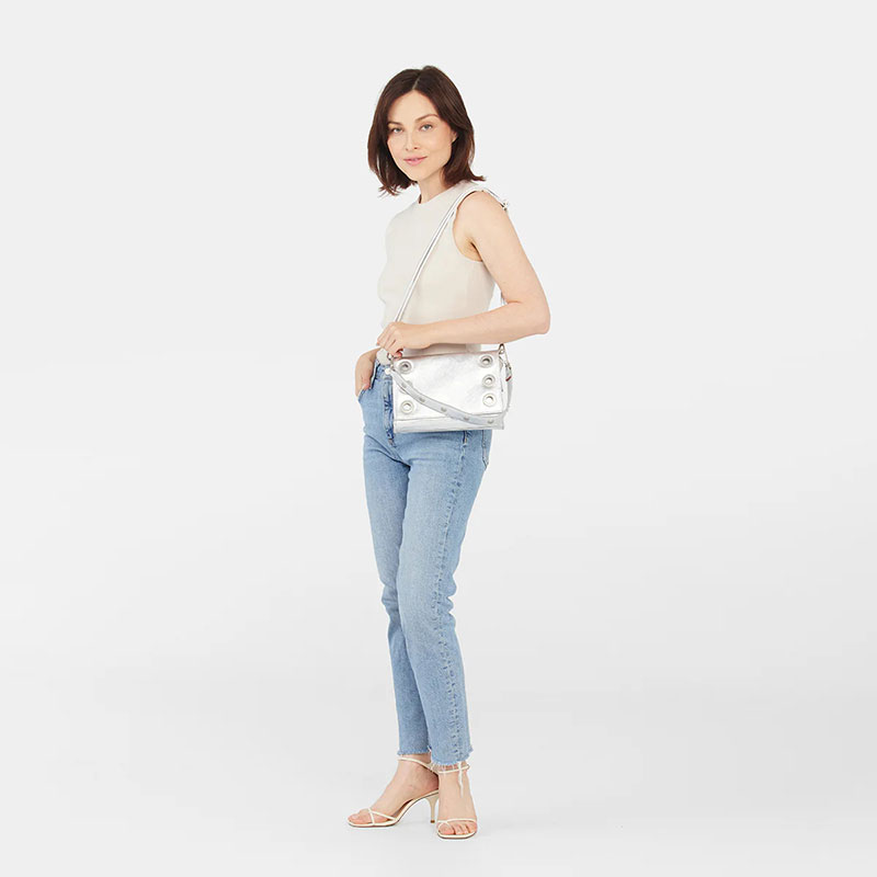 Hammitt Small Montana Clutch, Sidewalk Silver and Brushed Silver Hardware