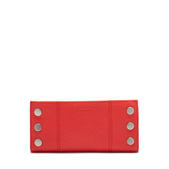 Hammitt 110 North Wallet, Lighthouse Red and Brushed Silver Hardware