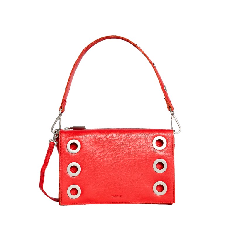 Hammitt Small Montana Clutch, Lighthouse Red and Brushed Silver Hardware