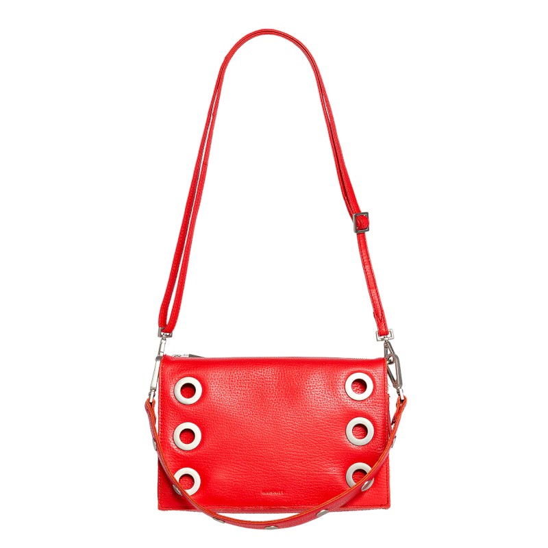 Hammitt Small Montana Clutch, Lighthouse Red and Brushed Silver Hardware