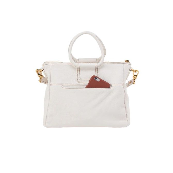 HOBO Sheila Medium Satchel, White Stripe | SO-82447WHT | Borsheims
