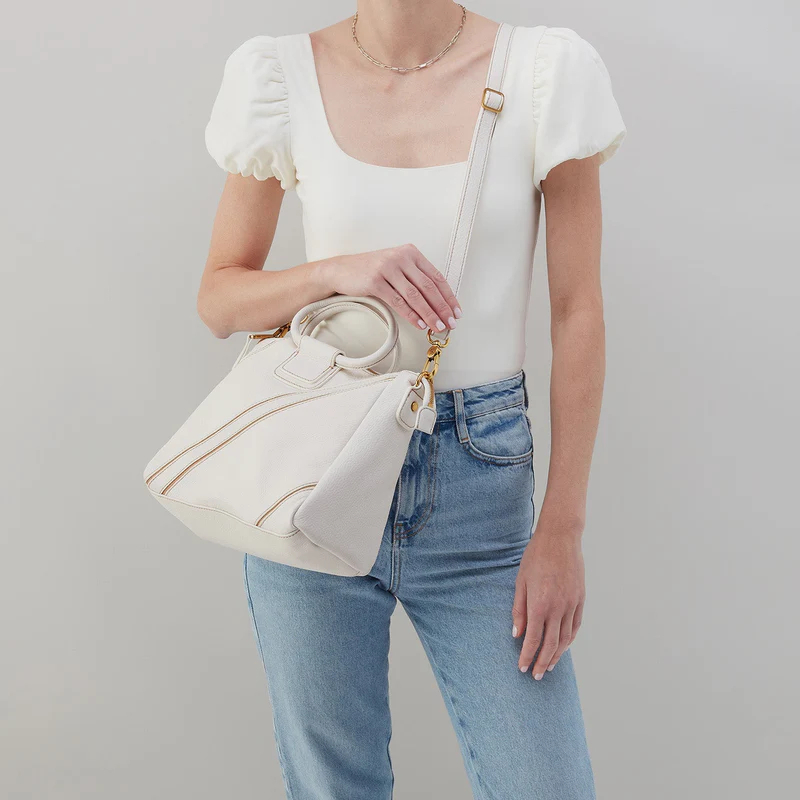HOBO Sheila Medium Satchel, White Stripe