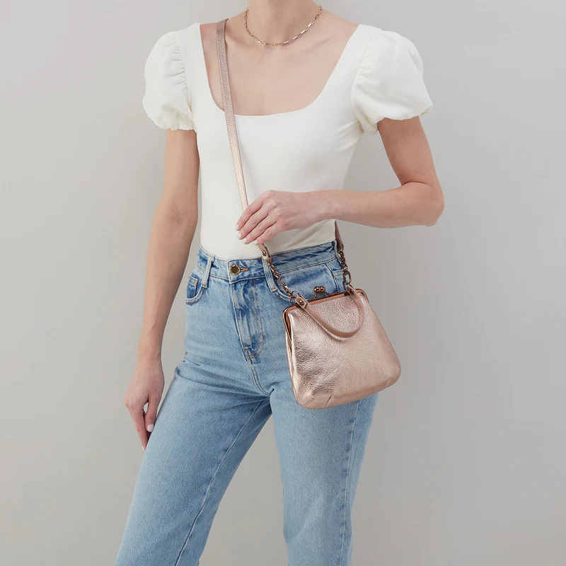 HOBO Alba Crossbody, Pink Gold Metallic