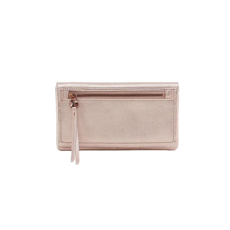 HOBO Lumen Continental Wallet, Pink Gold Metallic