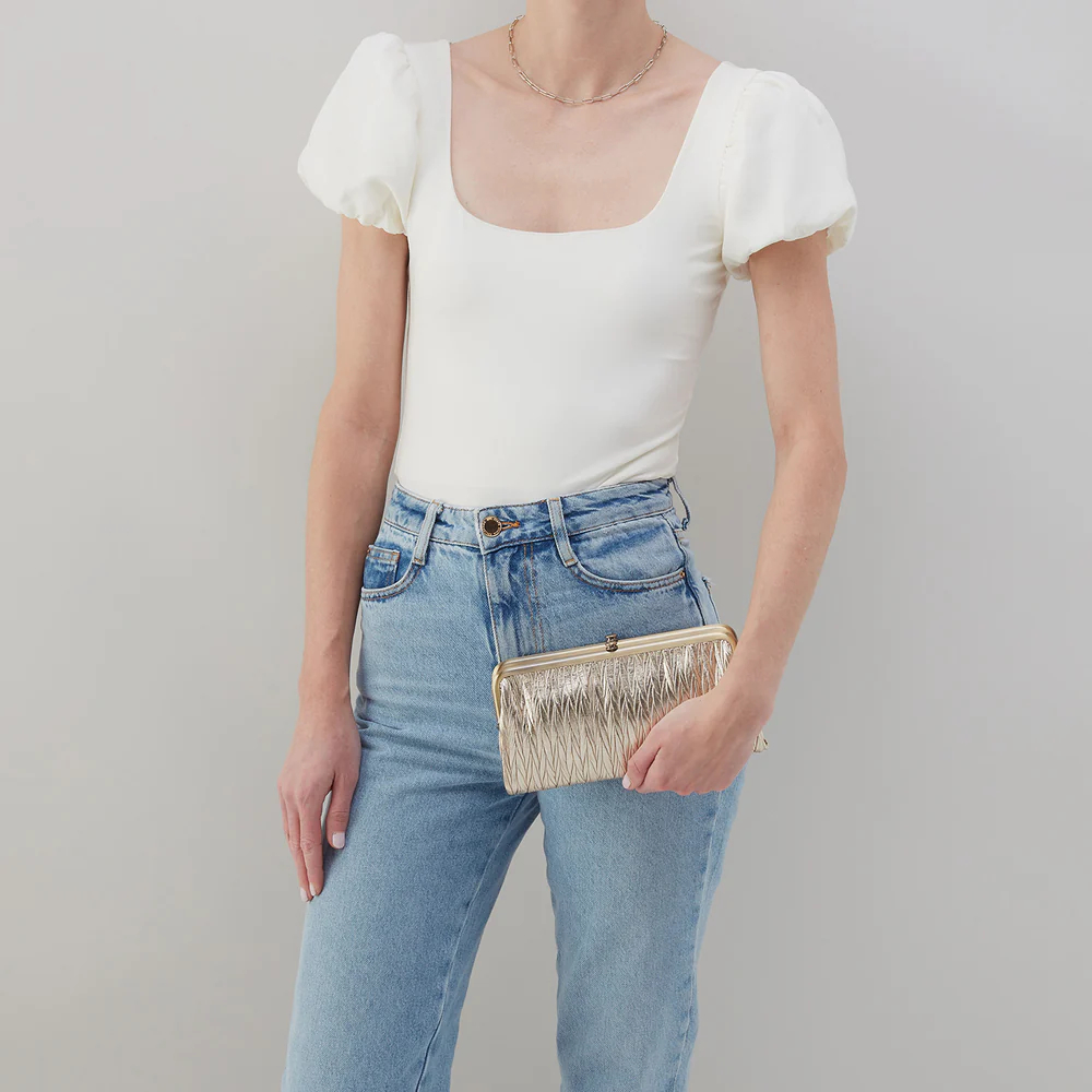 HOBO Lauren Clutch Wallet, Gold