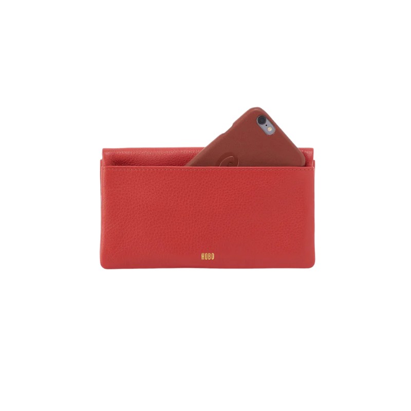 HOBO Lumen Continental Wallet, Red Clay