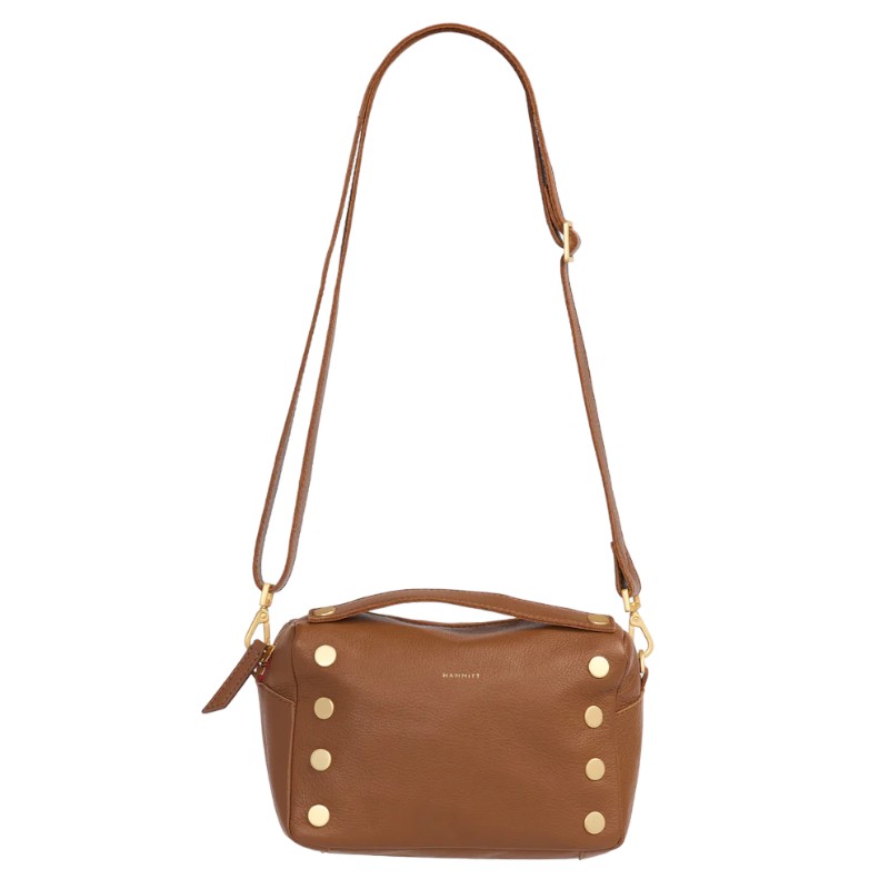 Hammitt Evan Small Crossbody, Mahogany Pebble and Brushed Yellow Gold Hardware