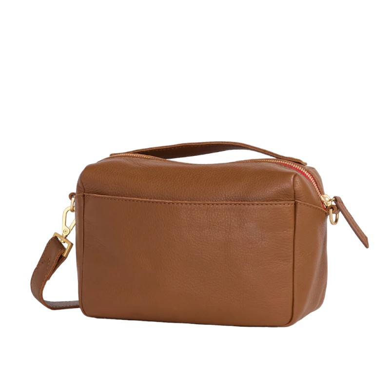 Hammitt Evan Small Crossbody, Mahogany Pebble and Brushed Yellow Gold Hardware