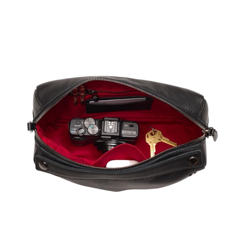 Hammitt Evan Medium Crossbody, Black and Gunmetal Hardware
