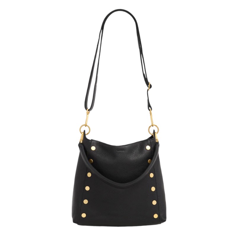 Hammitt Bryant Large Crossbody, Black and Brushed Yellow Gold Hardware