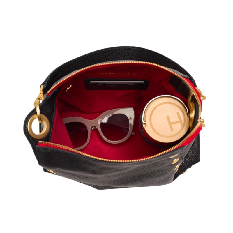 Hammitt Bryant Large Crossbody, Black and Brushed Yellow Gold Hardware