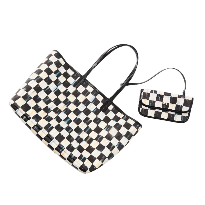 MacKenzie-Childs Courtly Check Marche Medium Tote