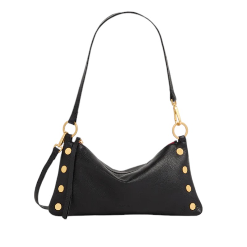 Hammitt Kyle Shoulder Bag, Black and Brushed Yellow Gold Hardware