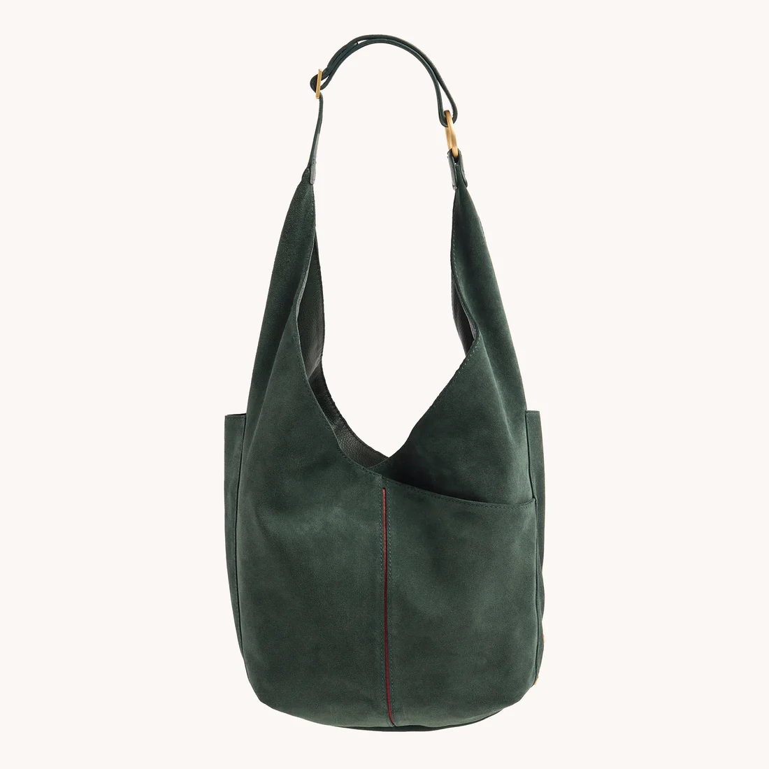Hammitt Tom Zip Shoulder Bag, Green Room Suede and Brushed Yellow Gold Hardware