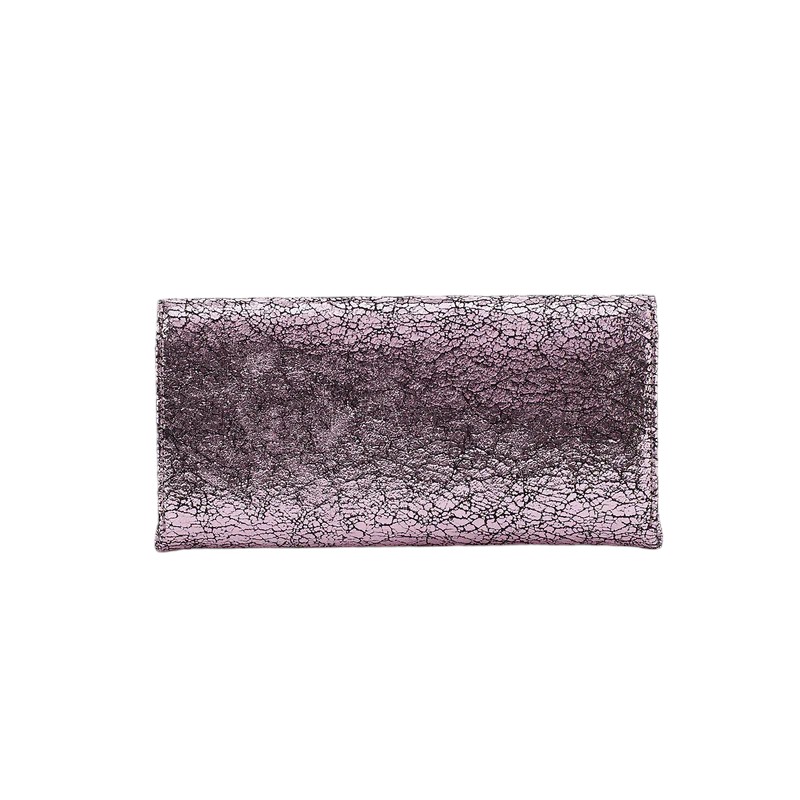 HOBO Rachel Continental Wallet, Blush Crackle Metallic Leather