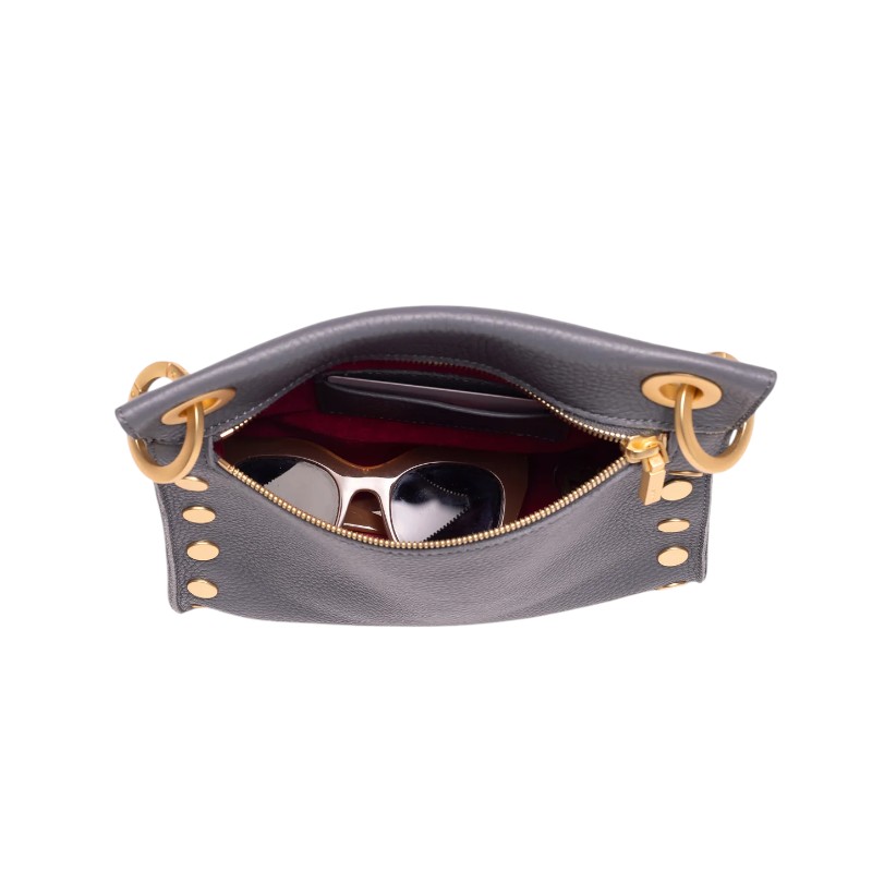 Hammitt Tony Medium Crossbody, Sonnet Grey and Brushed Yellow Gold Hardware