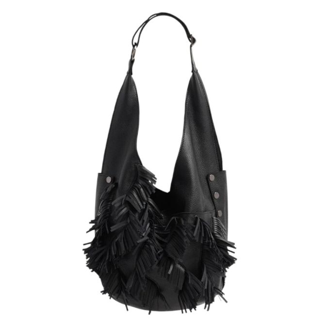 Hammitt Tom Zip Shoulder Bag, Vibrato Fringe and Gunmetal Hardware