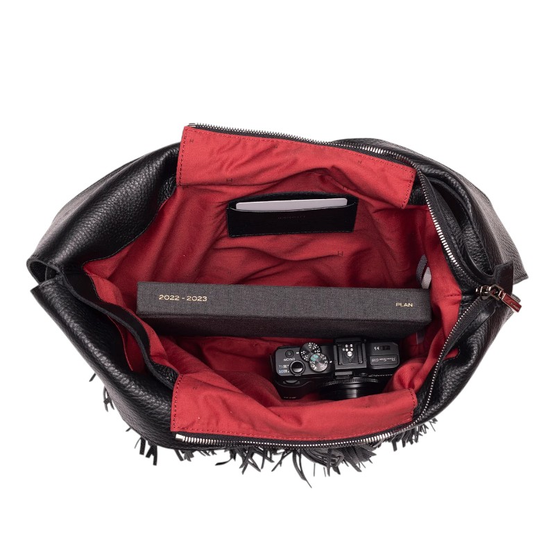 Hammitt Tom Zip Shoulder Bag, Vibrato Fringe and Gunmetal Hardware