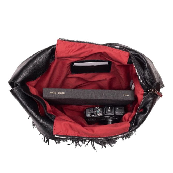 Hammitt Tom Zip Shoulder Bag, Vibrato Fringe and Gunmetal Hardware