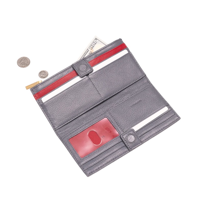 Hammitt 110 North Wallet, Sonnet Grey and Brushed Yellow Gold Hardware