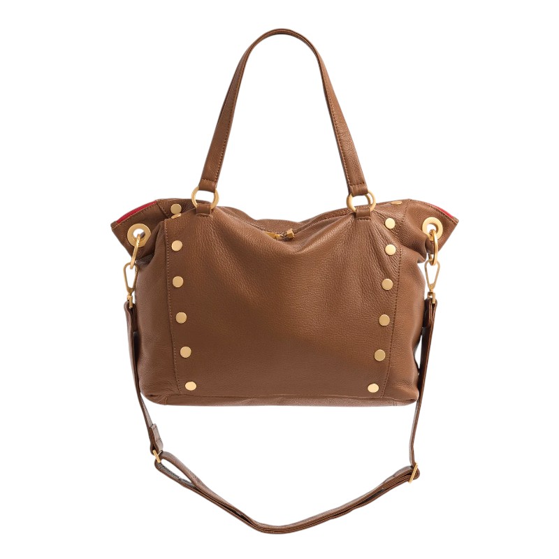 Hammitt Daniel Large Crossbody, Mahogany Pebble and Yellow Gold Hardware