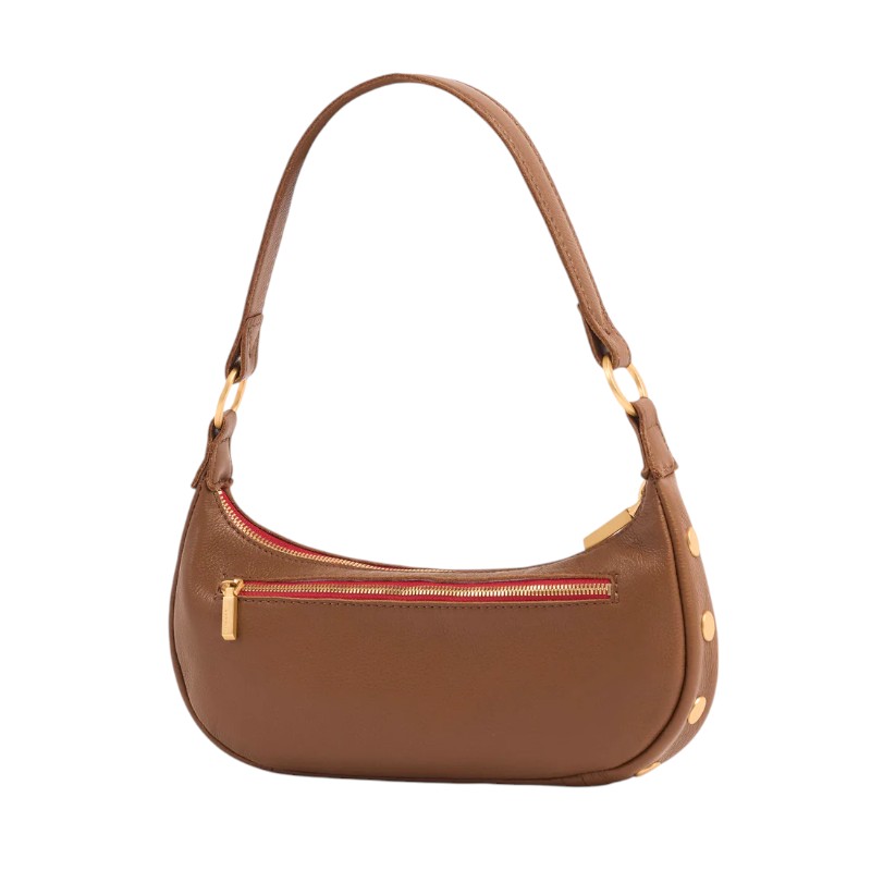 Hammitt Becker Small Shoulder Bag, Mahogany Pebble and Brushed Yellow Gold Hardware