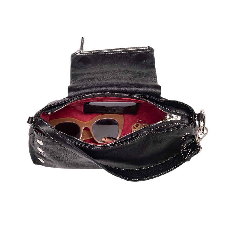 Hammitt VIP Satchel Shoulder Bag, Tempo Black and Silver Hardware