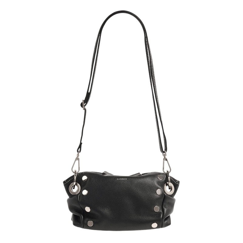 Hammitt Daniel Small Crossbody, Tempo Black and Silver Hardware