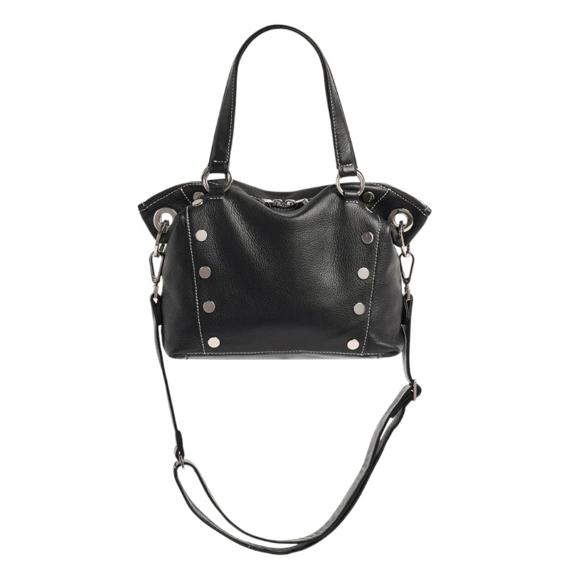 Hammitt Daniel Medium Top Handle Bag, Tempo Black and Silver Hardware