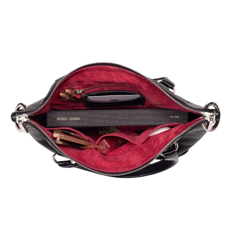 Hammitt Daniel Medium Top Handle Bag, Tempo Black and Silver Hardware