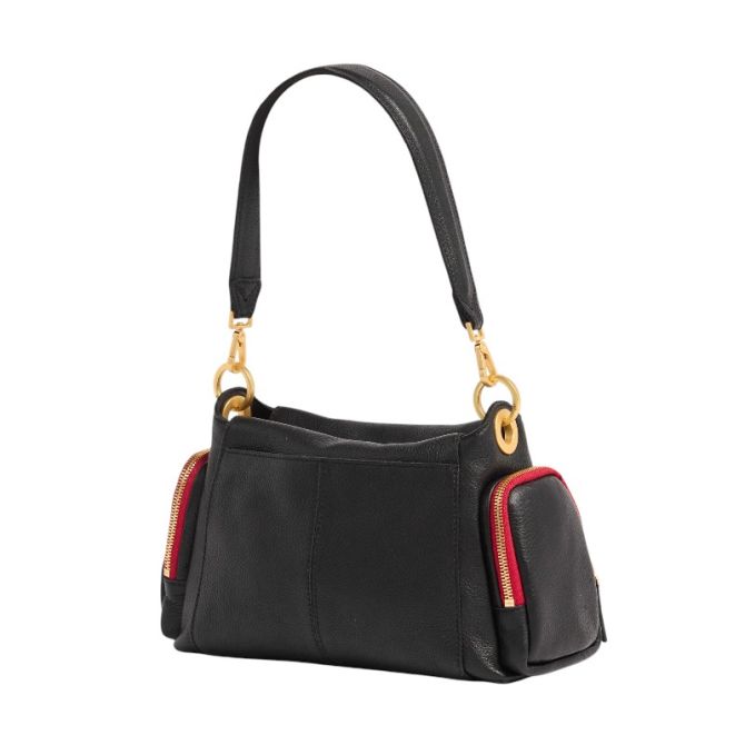 Hammitt Bryant Medium Shoulder Bag, Cargo Black and Brushed Yellow