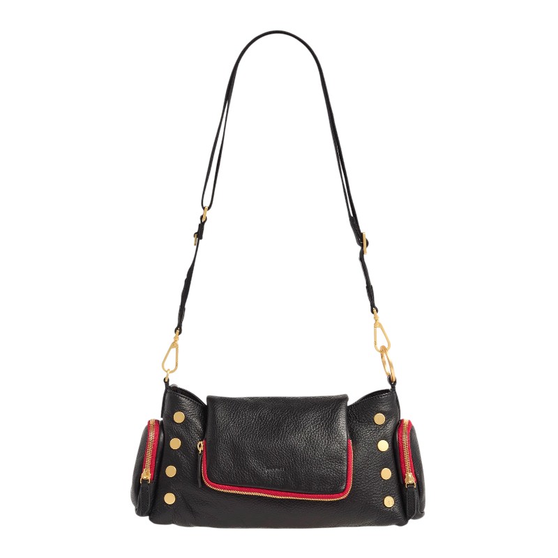 Hammitt VIP Satchel Shoulder Bag, Cargo Black and Brushed Yellow Gold Hardware