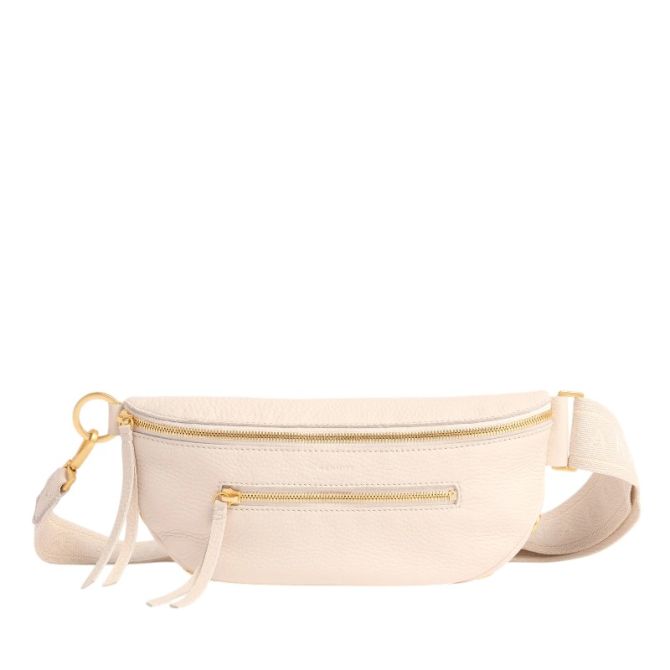 Hammitt Medium Charles Crossbody, Calla Lily White and Brushed Yellow Gold Hardware