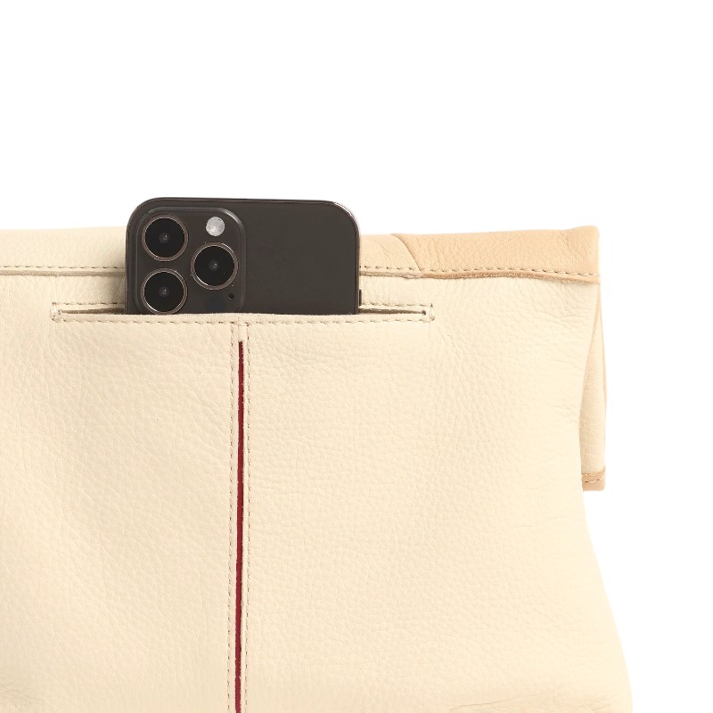 Hammitt VIP Medium Crossbody, Coastal Cream and Brushed Silver Hardware