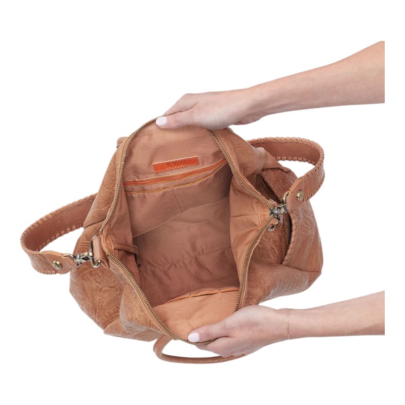 HOBO Sheila Large Satchel, Saddle Tooled Embossed Leather