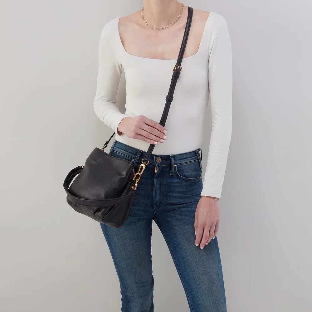 HOBO Starr Convertible Shoulder Bag, Black Pebbled Leather
