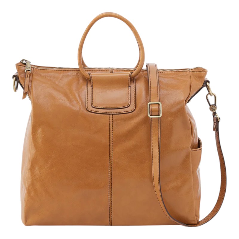 HOBO Sheila Large Satchel, Natural Polished Leather
