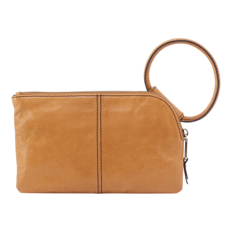 HOBO Sable Wristlet, Natural Polished Leather