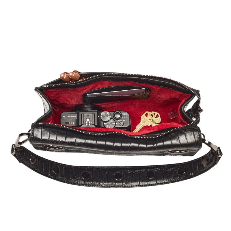 Hammitt Montana Small Clutch, Evening Crocco and Gunmetal Hardware