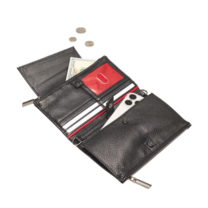 Hammitt Levy Crossbody Clutch, Evening Crocco and Gunmetal Hardware