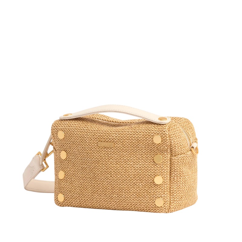Hammitt INVITATION CLUTCH Calla Lily White Raffia / Brushed Gold Hammered main image 1