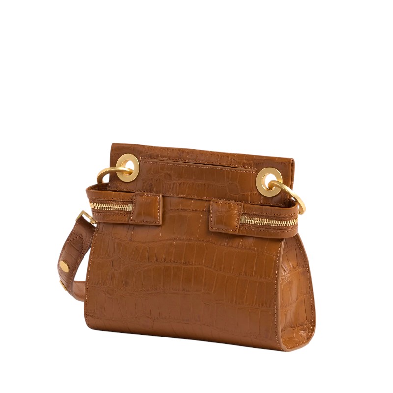 Hammitt Tony Small Crossbody, Canyon Crocco and Brushed Gold Hardware