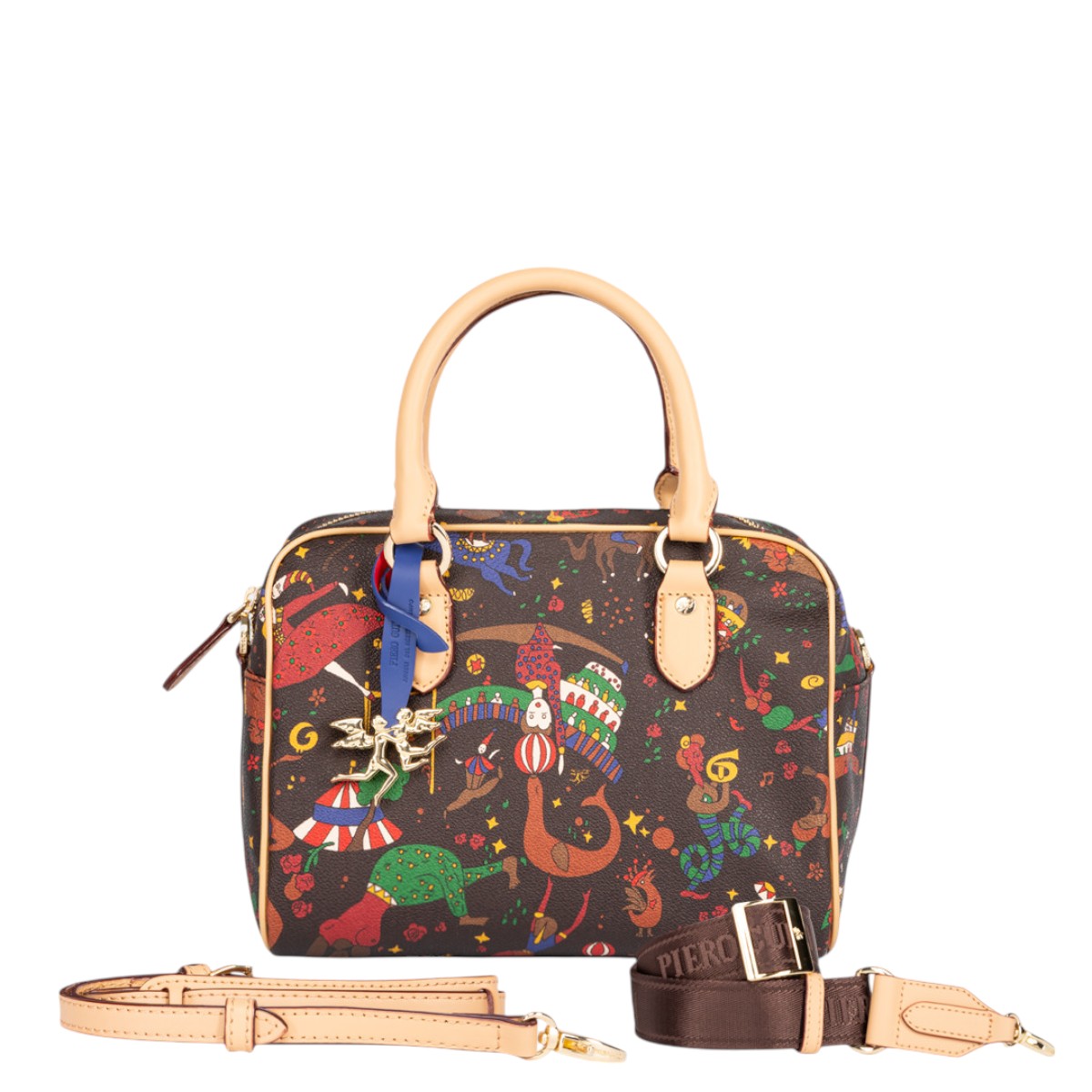 Piero Guidi Magic Circus Nina Bauletto Satchel Top Handle Bag, Brown