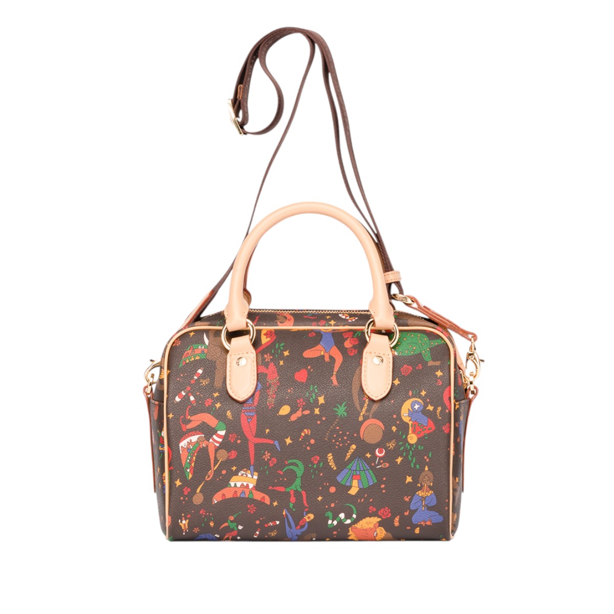 Piero Guidi Magic Circus Nina Bauletto Satchel Top Handle Bag, Brown