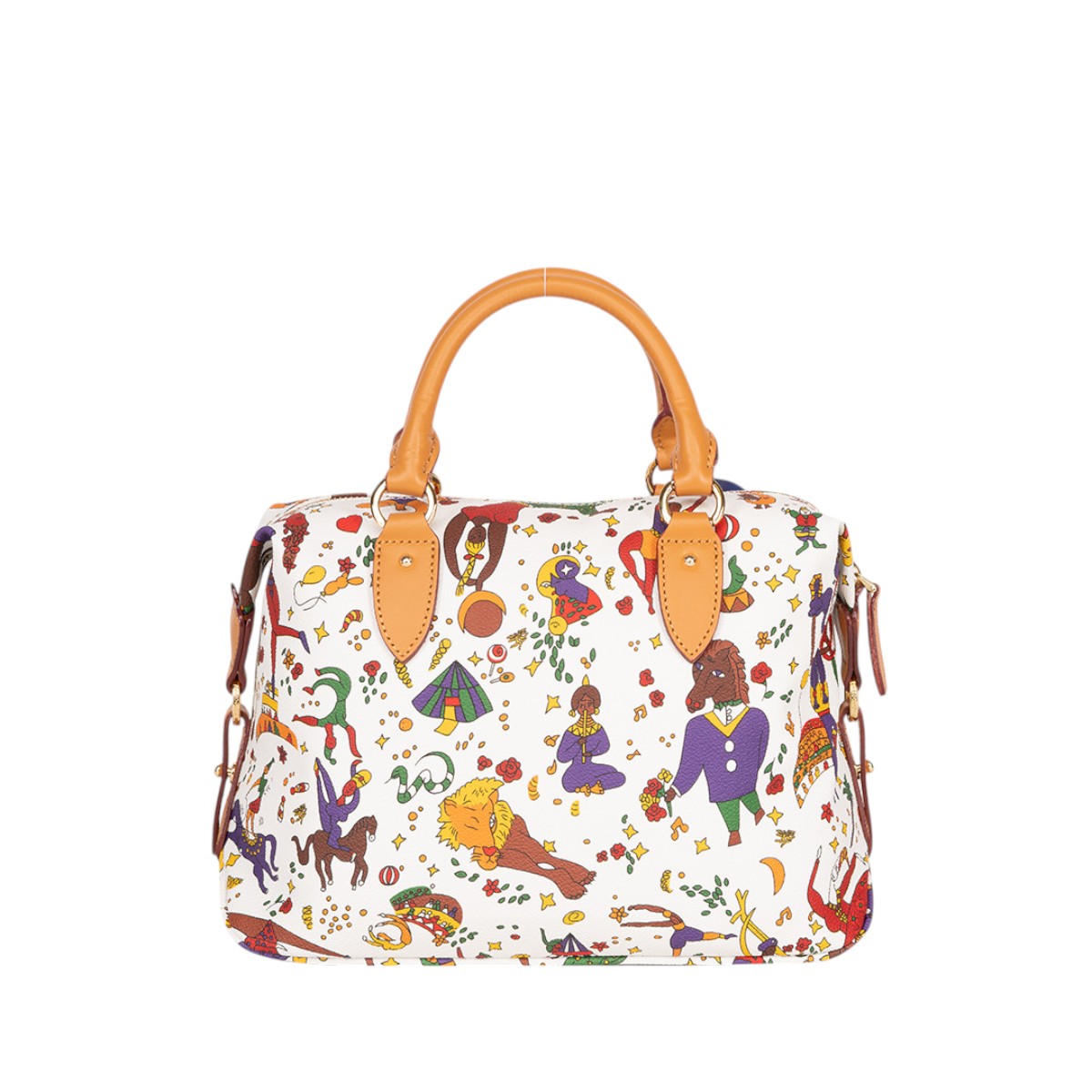 Piero Guidi Magic Circus Julia Bauletto Satchel Top Handle Bag, White