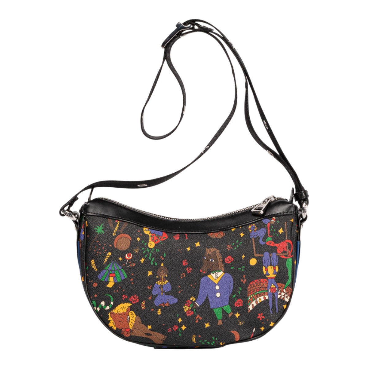 Piero Guidi Magic Circus Fiamma Tracolla Sling Bag, Black