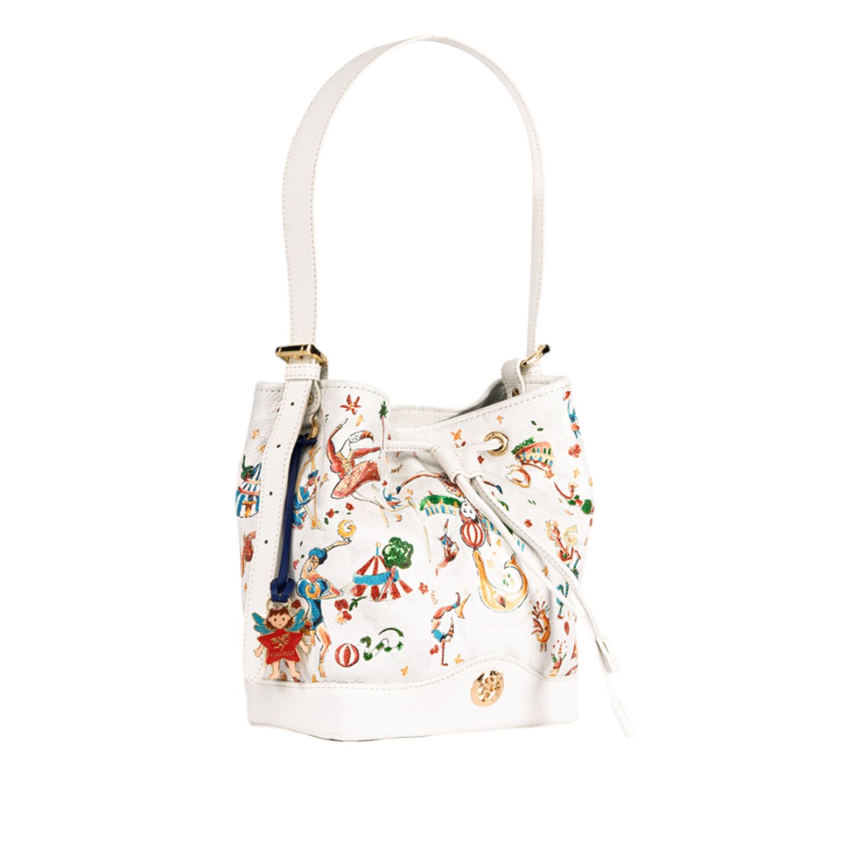 Piero Guidi Magic Circus Carola Secchiello Bucket Bag, White