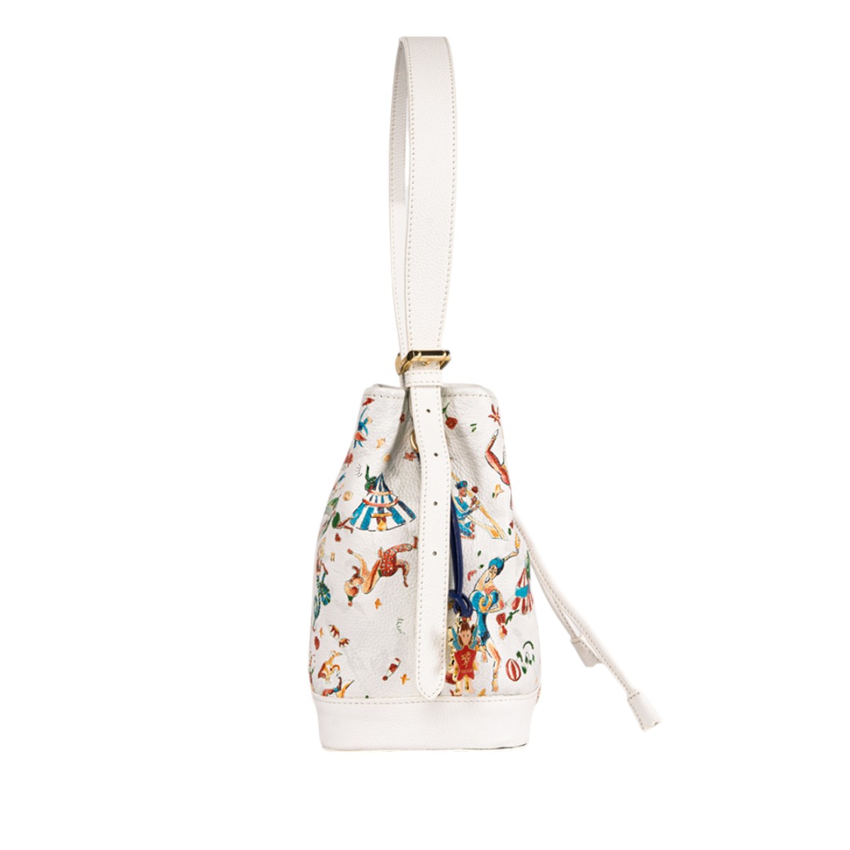 Piero Guidi Magic Circus Carola Secchiello Bucket Bag, White
