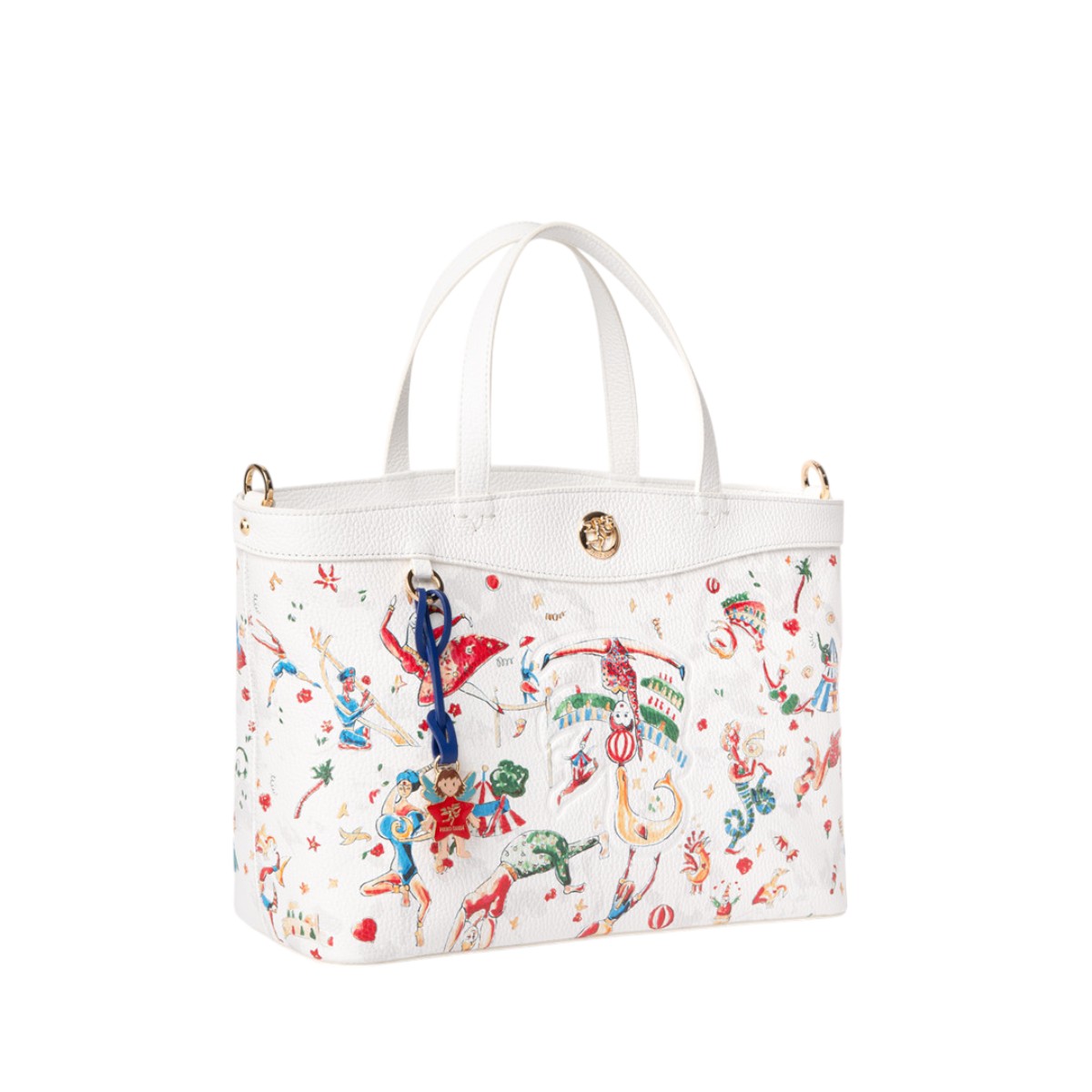 Piero Guidi Magic Circus Rosalia Bauletto Con Tracolla Satchel Top Handle Bag, White