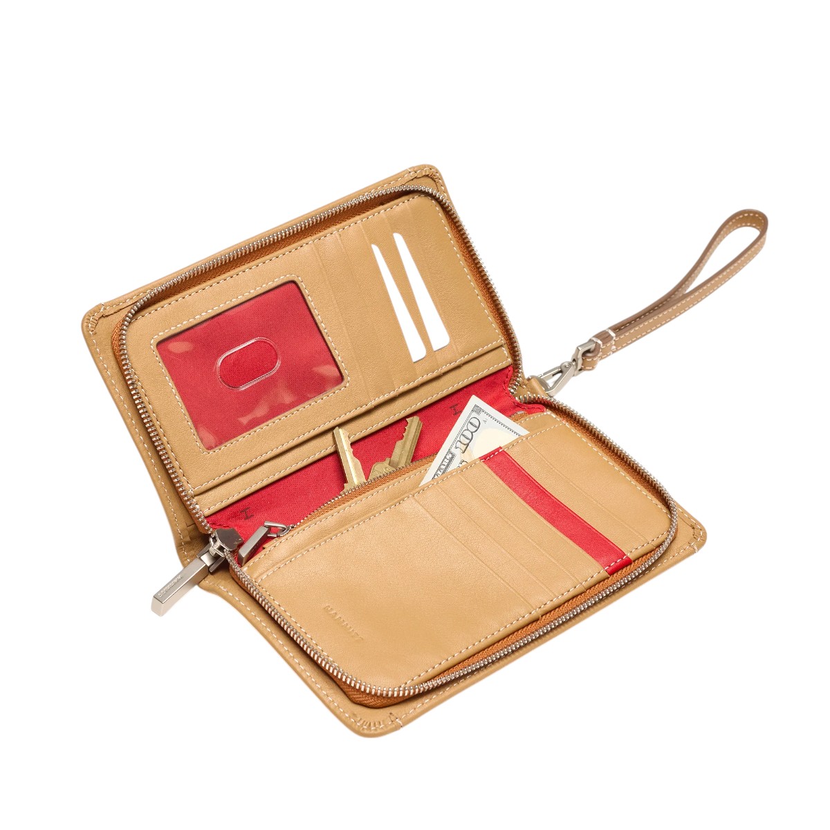 Hammitt Bryant Wallet, Oak Edge and Brushed Silver Hardware